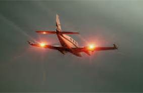 A plane with cloud seeding flares.
