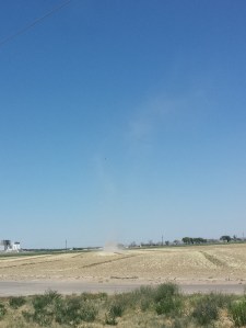 An admittedly unimpressive shot of a dust devil.